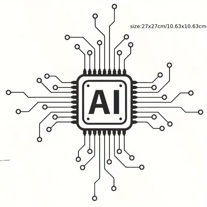 Tech Office Wall - AI Teknolojisi Devre Kartı Vinil Duvar