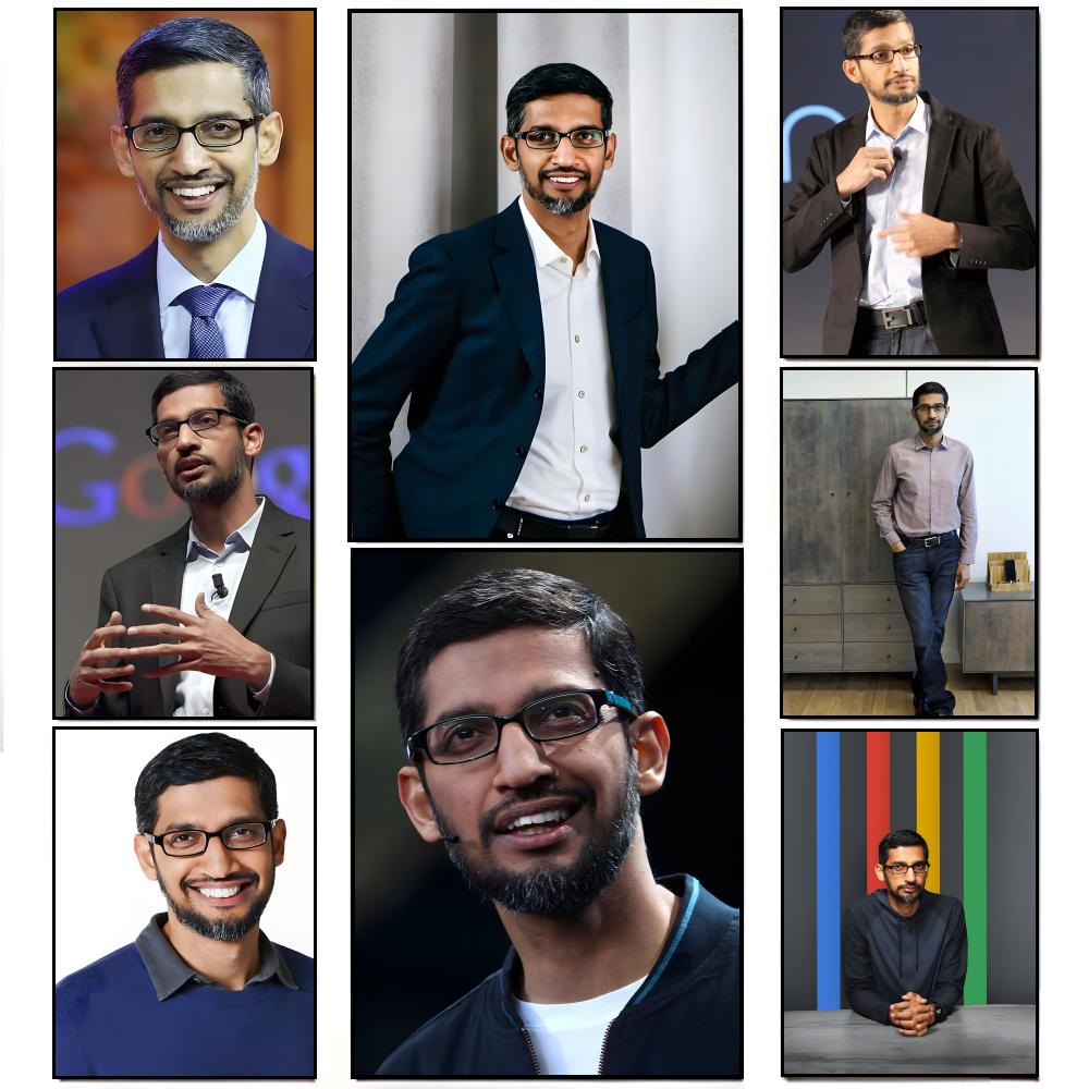Tech Office Wall - Şık Kurumsal S-Sundar Pichai Teknoloji Lideri