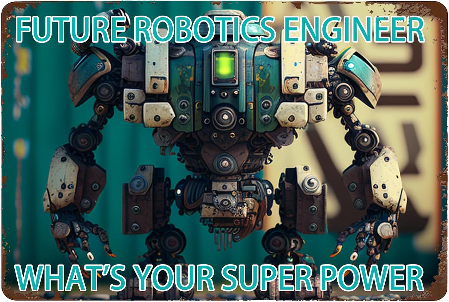 Tech Office Wall - Robotik Mühendisi Metal Tabelası - Ev