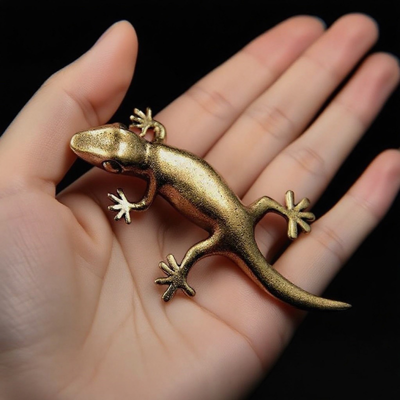 Office Tech Gadgets - El yapımı Bronz Retro Gecko Kertenkele