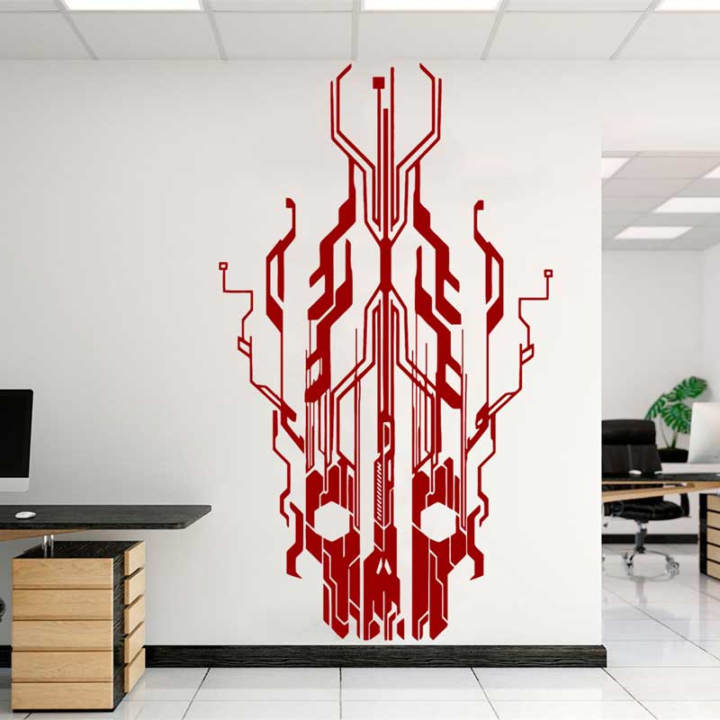 Çip devre teknoloji kafatası v - Tech Office Wall incelemesi ve fiyatı