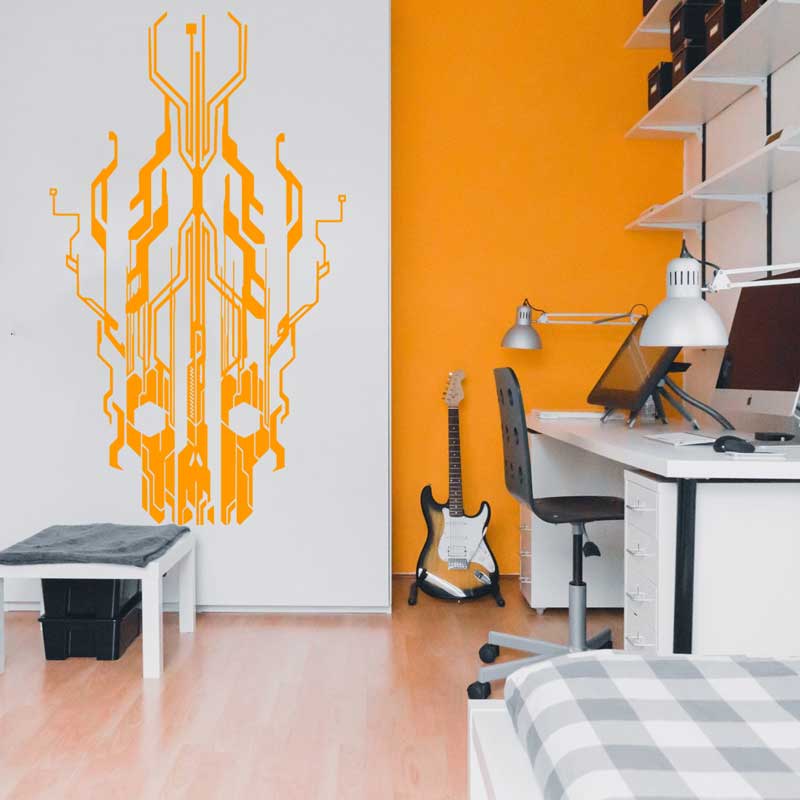 Çip devre teknoloji kafatası v - Tech Office Wall incelemesi ve fiyatı