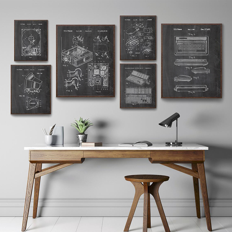 6 Adet Vintage Bilgisayar Pate - Tech Office Wall incelemesi ve fiyatı
