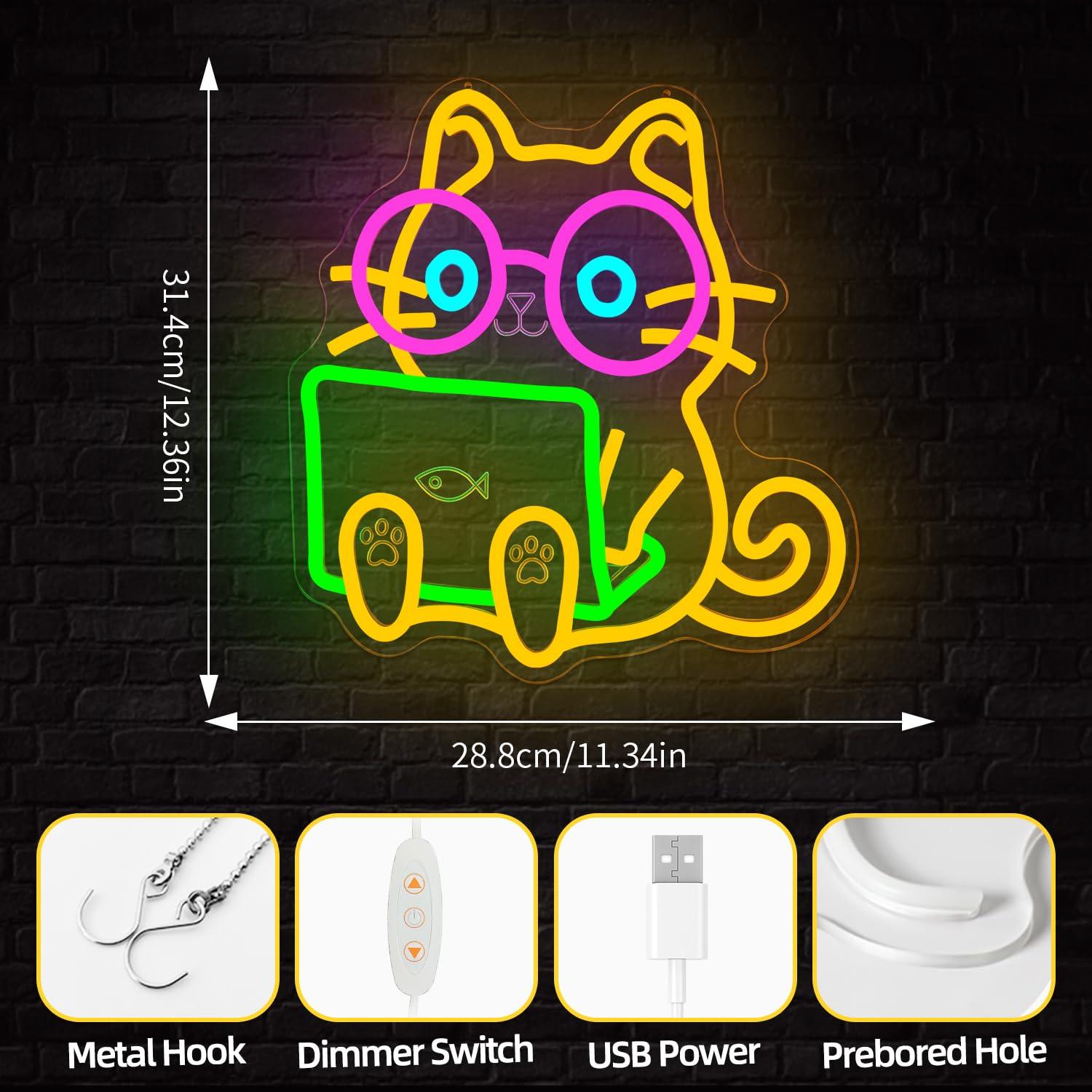 Kedi dizüstü bilgisayar Neon t - Tech Office Wall incelemesi ve fiyatı
