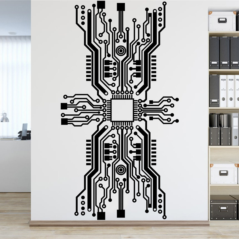 Devre çipi duvar Sticker tekno - Tech Office Wall incelemesi ve fiyatı