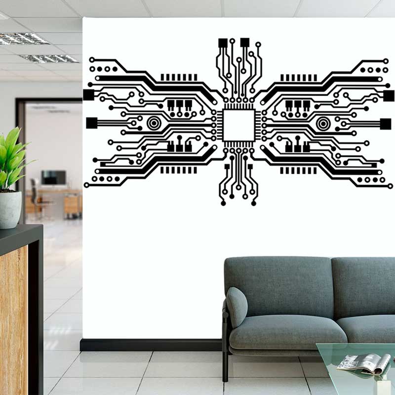 Devre çipi duvar Sticker tekno - Tech Office Wall incelemesi ve fiyatı